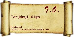 Tarjányi Olga névjegykártya