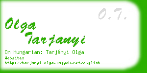 olga tarjanyi business card